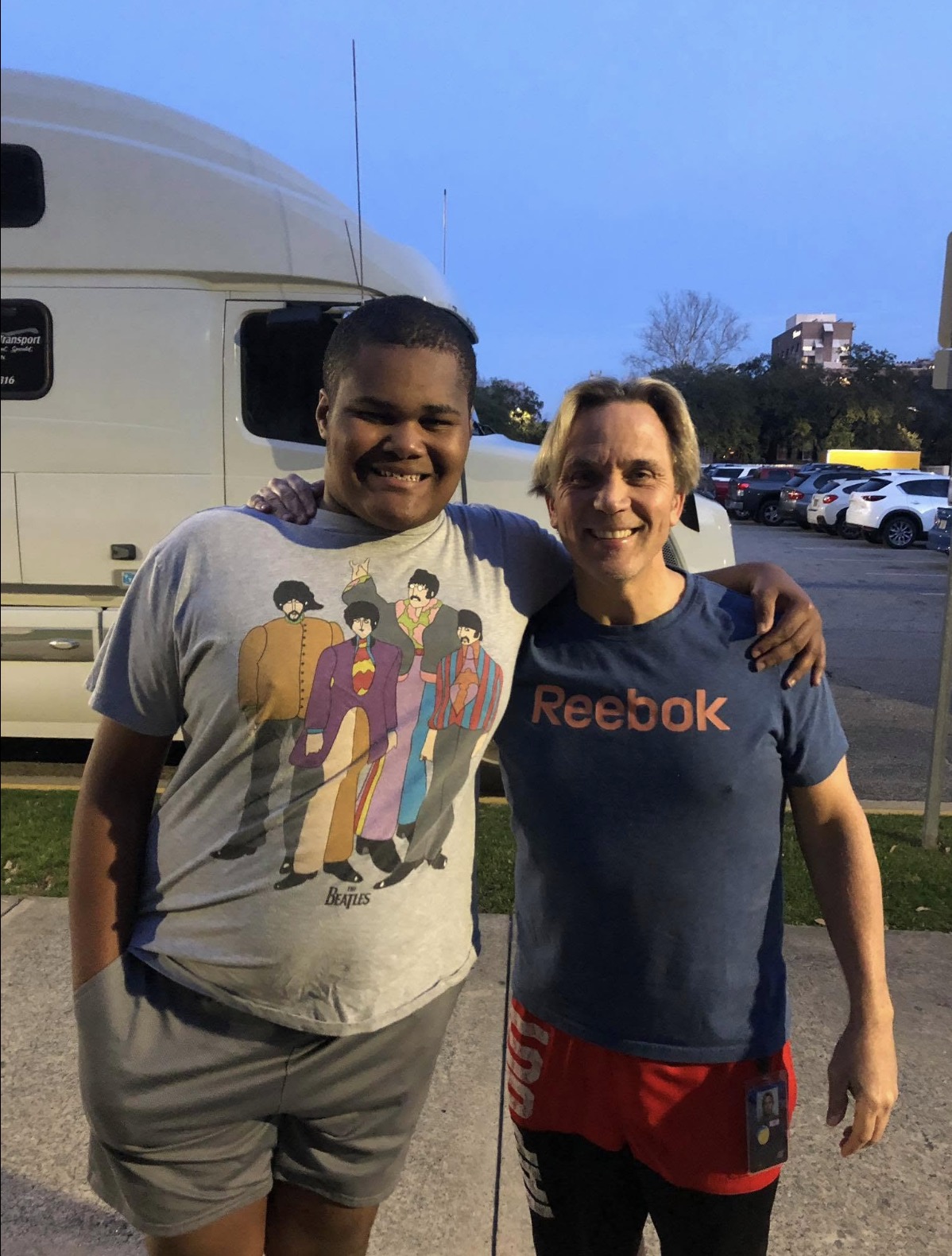 Alex with Charles Robinson backstage